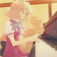动漫少女弹钢琴图片头像