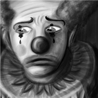笑着哭的小丑悲伤图片