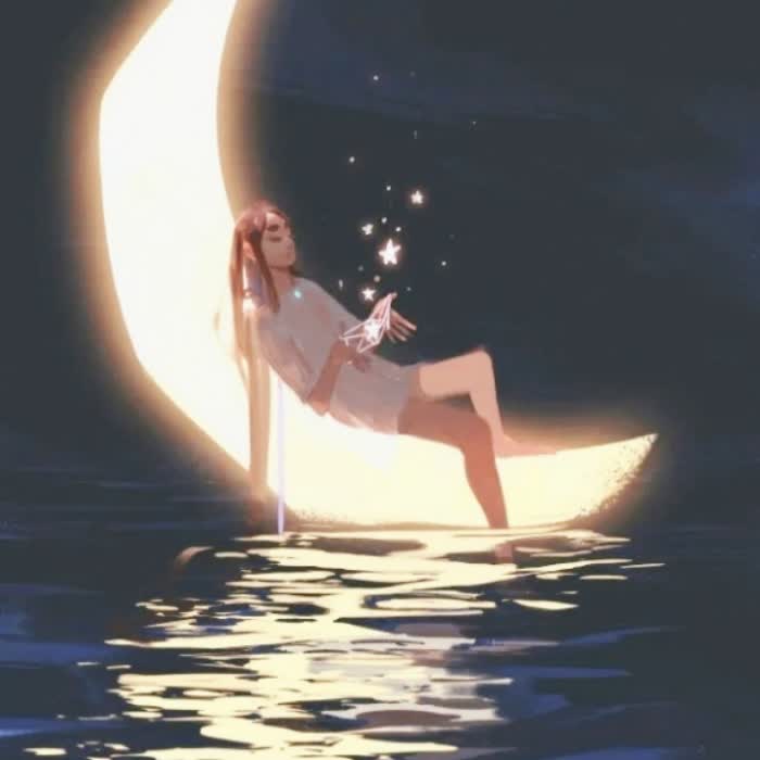 星空月亮头像女生图片