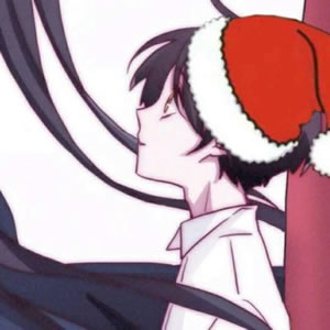 带圣诞帽的情侣头像高清动漫版的情侣头像加圣诞帽图片
