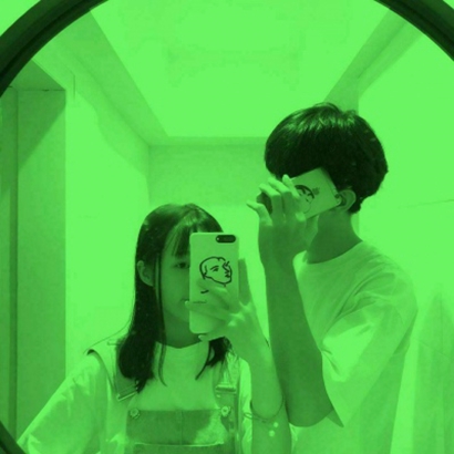 绿绿的情侣头像图片
