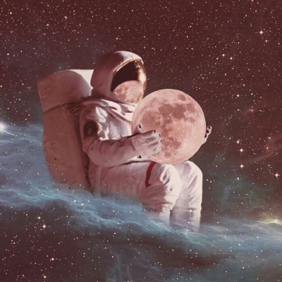 宇航员前后情侣头像图片