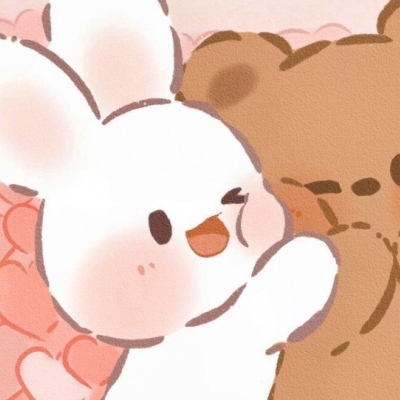 小熊和小兔子情侣头像图片