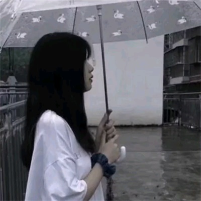打伞头像女黑图片